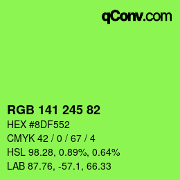 Farbcode: RGB 141 245 82 | qconv.com