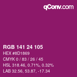 Código de color: RGB 141 24 105 | qconv.com
