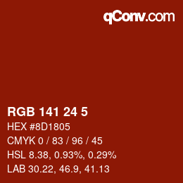 カラーコード: RGB 141 24 5 | qconv.com