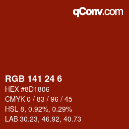 Color code: RGB 141 24 6 | qconv.com