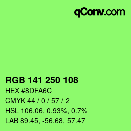 Color code: RGB 141 250 108 | qconv.com