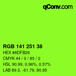 Color code: RGB 141 251 38 | qconv.com