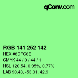 Color code: RGB 141 252 142 | qconv.com