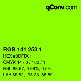 Color code: RGB 141 253 1 | qconv.com
