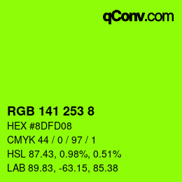 颜色代码: RGB 141 253 8 | qconv.com
