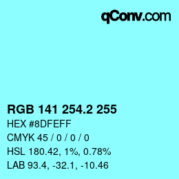Color code: RGB 141 254.2 255 | qconv.com
