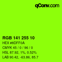 Color code: RGB 141 255 10 | qconv.com