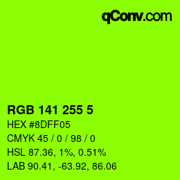 Color code: RGB 141 255 5 | qconv.com