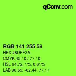 Farbcode: RGB 141 255 58 | qconv.com