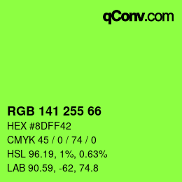 Color code: RGB 141 255 66 | qconv.com