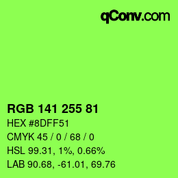 Color code: RGB 141 255 81 | qconv.com