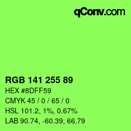 Color code: RGB 141 255 89 | qconv.com