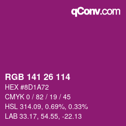 Color code: RGB 141 26 114 | qconv.com
