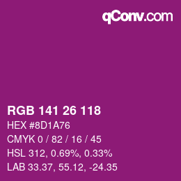 Color code: RGB 141 26 118 | qconv.com