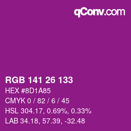 Color code: RGB 141 26 133 | qconv.com