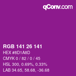 Color code: RGB 141 26 141 | qconv.com