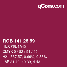 Farbcode: RGB 141 26 69 | qconv.com