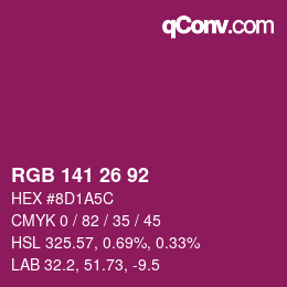 Color code: RGB 141 26 92 | qconv.com