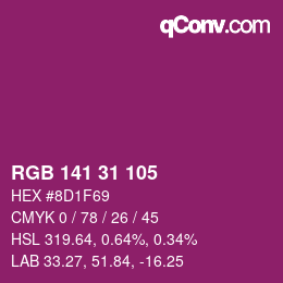 Color code: RGB 141 31 105 | qconv.com