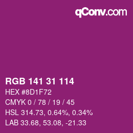 Color code: RGB 141 31 114 | qconv.com