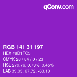 Color code: RGB 141 31 197 | qconv.com