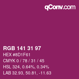 Color code: RGB 141 31 97 | qconv.com