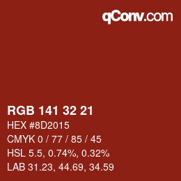 Color code: RGB 141 32 21 | qconv.com