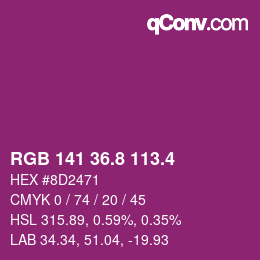 カラーコード: RGB 141 36.8 113.4 | qconv.com