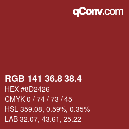カラーコード: RGB 141 36.8 38.4 | qconv.com