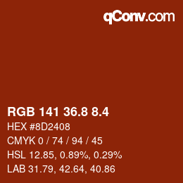 カラーコード: RGB 141 36.8 8.4 | qconv.com