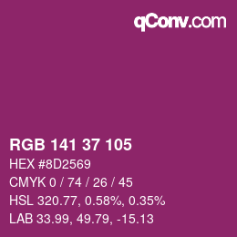 カラーコード: RGB 141 37 105 | qconv.com