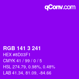 Color code: RGB 141 3 241 | qconv.com