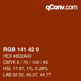 Color code: RGB 141 42 0 | qconv.com
