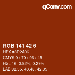 カラーコード: RGB 141 42 6 | qconv.com
