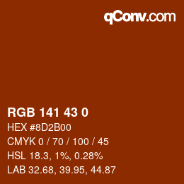 Color code: RGB 141 43 0 | qconv.com