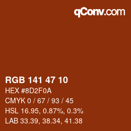 Color code: RGB 141 47 10 | qconv.com