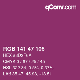 Color code: RGB 141 47 106 | qconv.com