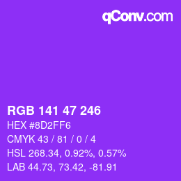 Color code: RGB 141 47 246 | qconv.com