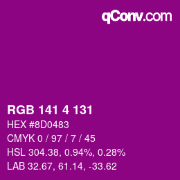 Color code: RGB 141 4 131 | qconv.com