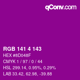 カラーコード: RGB 141 4 143 | qconv.com