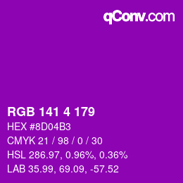 颜色代码: RGB 141 4 179 | qconv.com