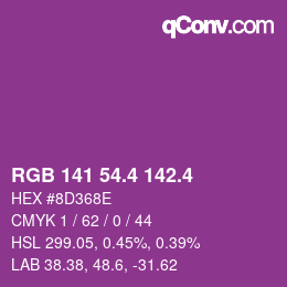 カラーコード: RGB 141 54.4 142.4 | qconv.com