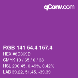 カラーコード: RGB 141 54.4 157.4 | qconv.com