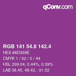 カラーコード: RGB 141 54.8 142.4 | qconv.com