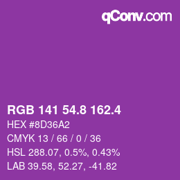 カラーコード: RGB 141 54.8 162.4 | qconv.com