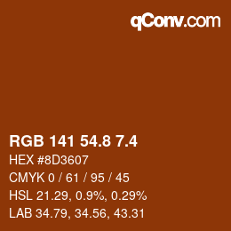 カラーコード: RGB 141 54.8 7.4 | qconv.com