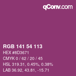 Color code: RGB 141 54 113 | qconv.com