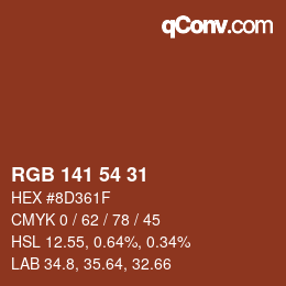カラーコード: RGB 141 54 31 | qconv.com