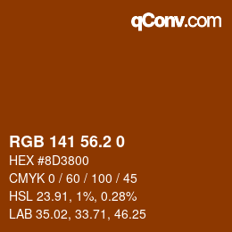 Color code: RGB 141 56.2 0 | qconv.com