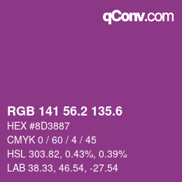 カラーコード: RGB 141 56.2 135.6 | qconv.com
